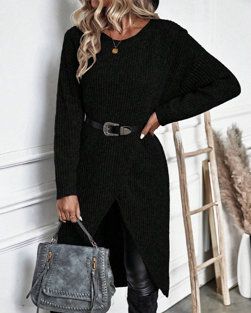Artemis | Women's Asymmetrical Long Sleeve Tunic Sweater