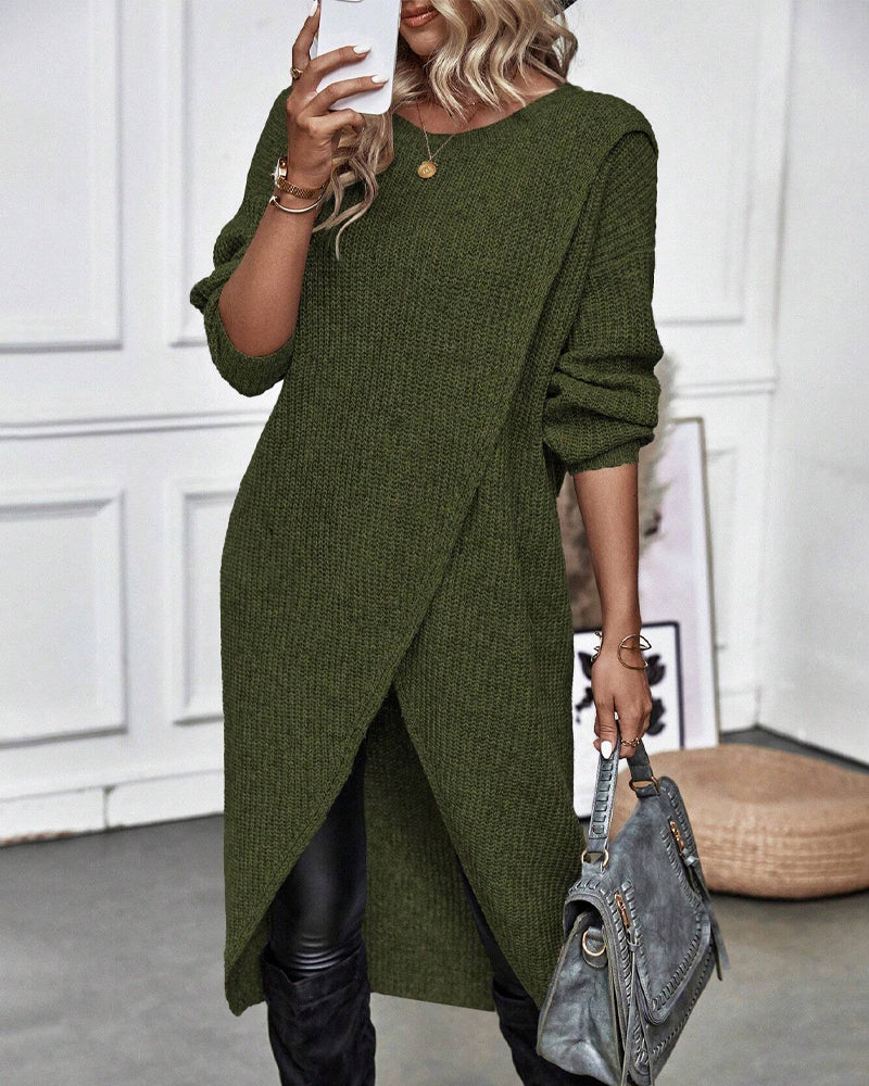 Artemis | Women's Asymmetrical Long Sleeve Tunic Sweater
