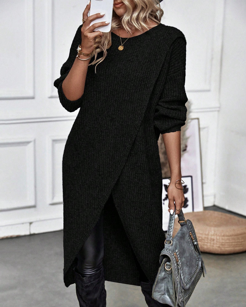 Artemis | Women's Asymmetrical Long Sleeve Tunic Sweater