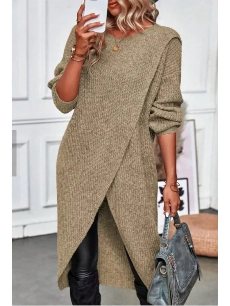 Artemis | Women's Asymmetrical Long Sleeve Tunic Sweater