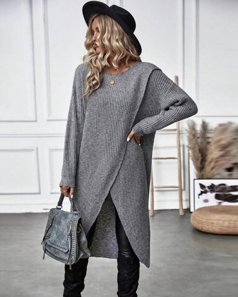 Artemis | Women's Asymmetrical Long Sleeve Tunic Sweater