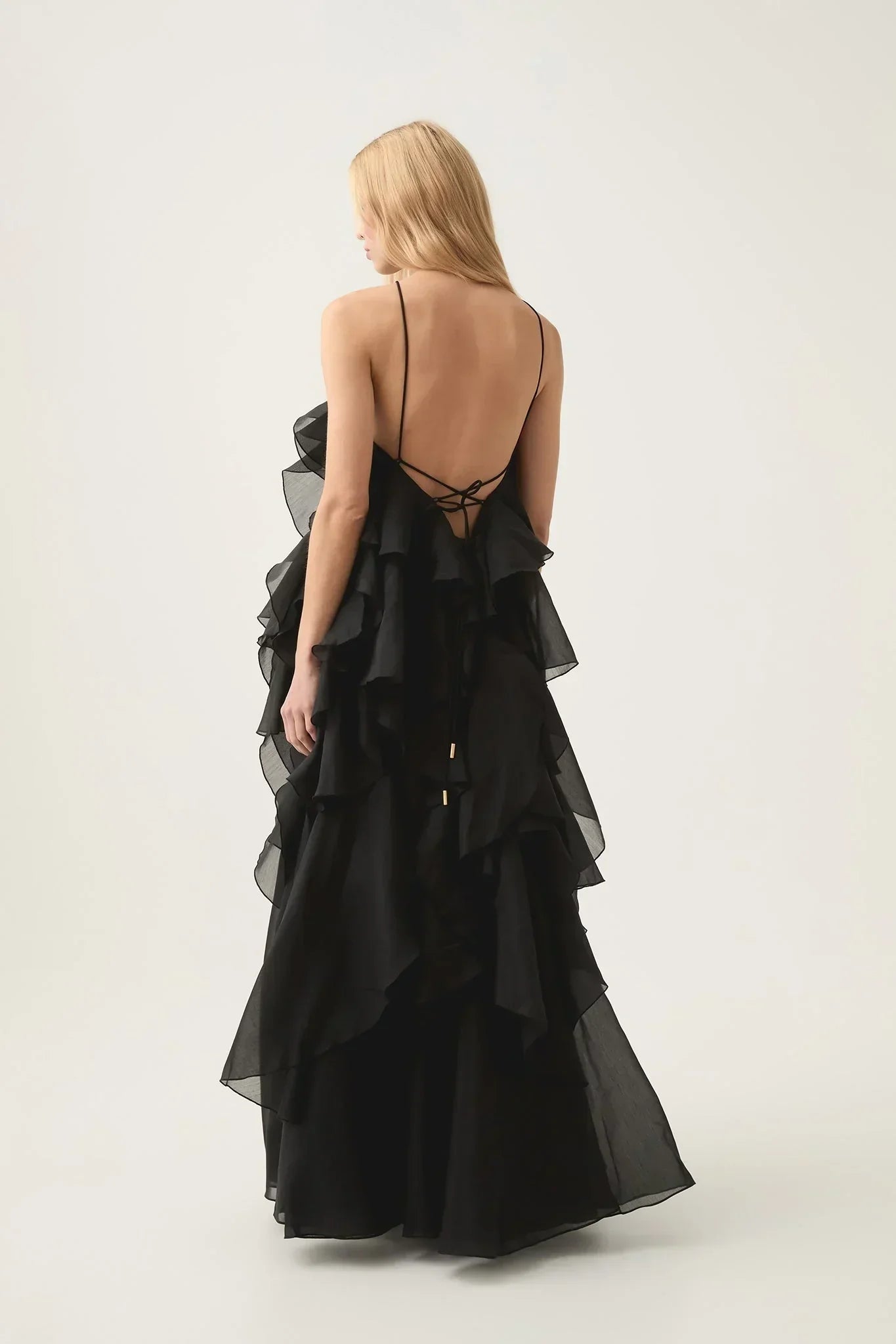 Asena | Women's Long Ruffle Halter Dress