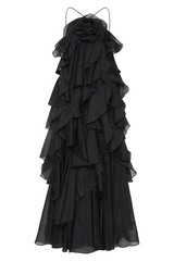 Asena | Women's Long Ruffle Halter Dress
