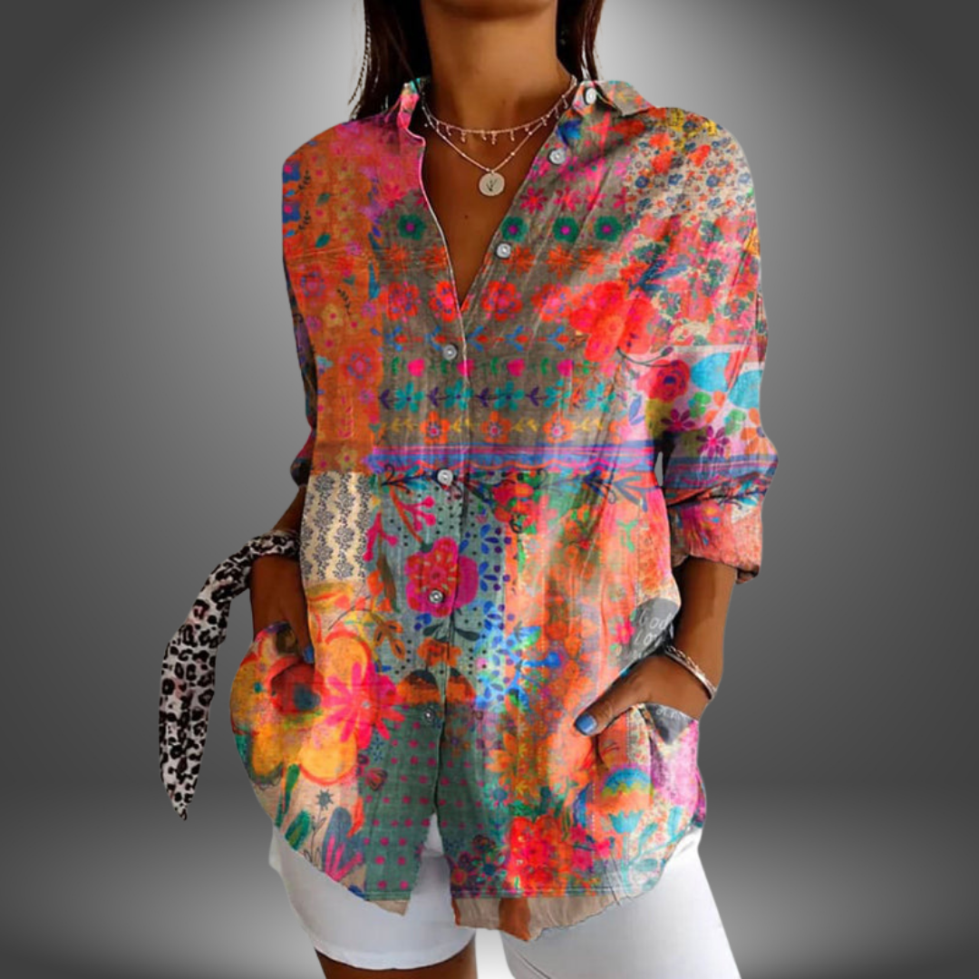 Saoirse | Women's Floral Print Long Sleeve Blouse