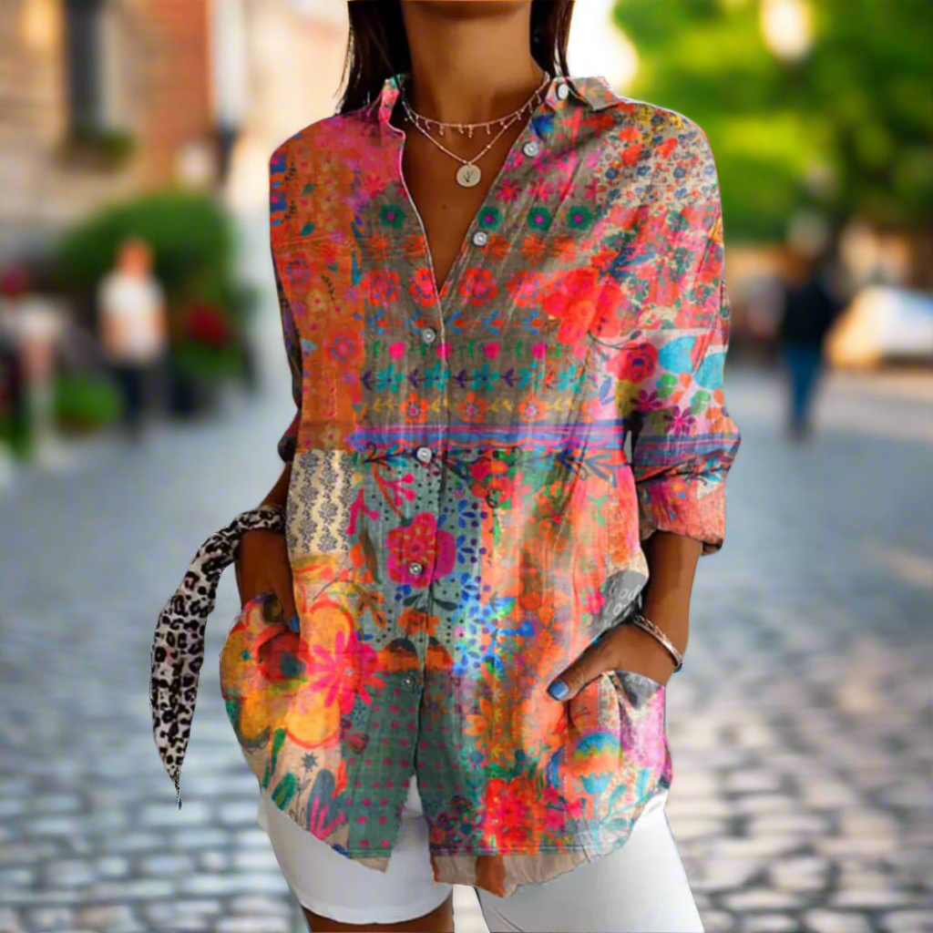 Saoirse | Women's Floral Print Long Sleeve Blouse