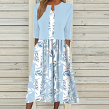 Rainne | Women's Floral Print Midi Dress with Jacket Set