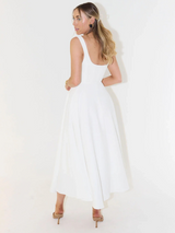 Ffion | Women's Sleeveless Square Neck A-Line Midi Dress