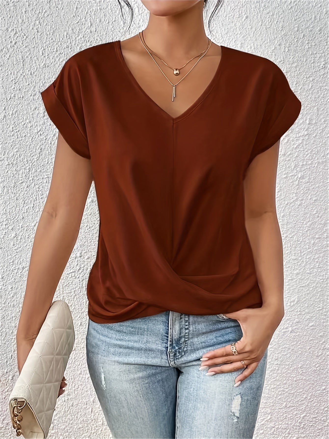 Talitha | Women's V-Neck Short Sleeve Top