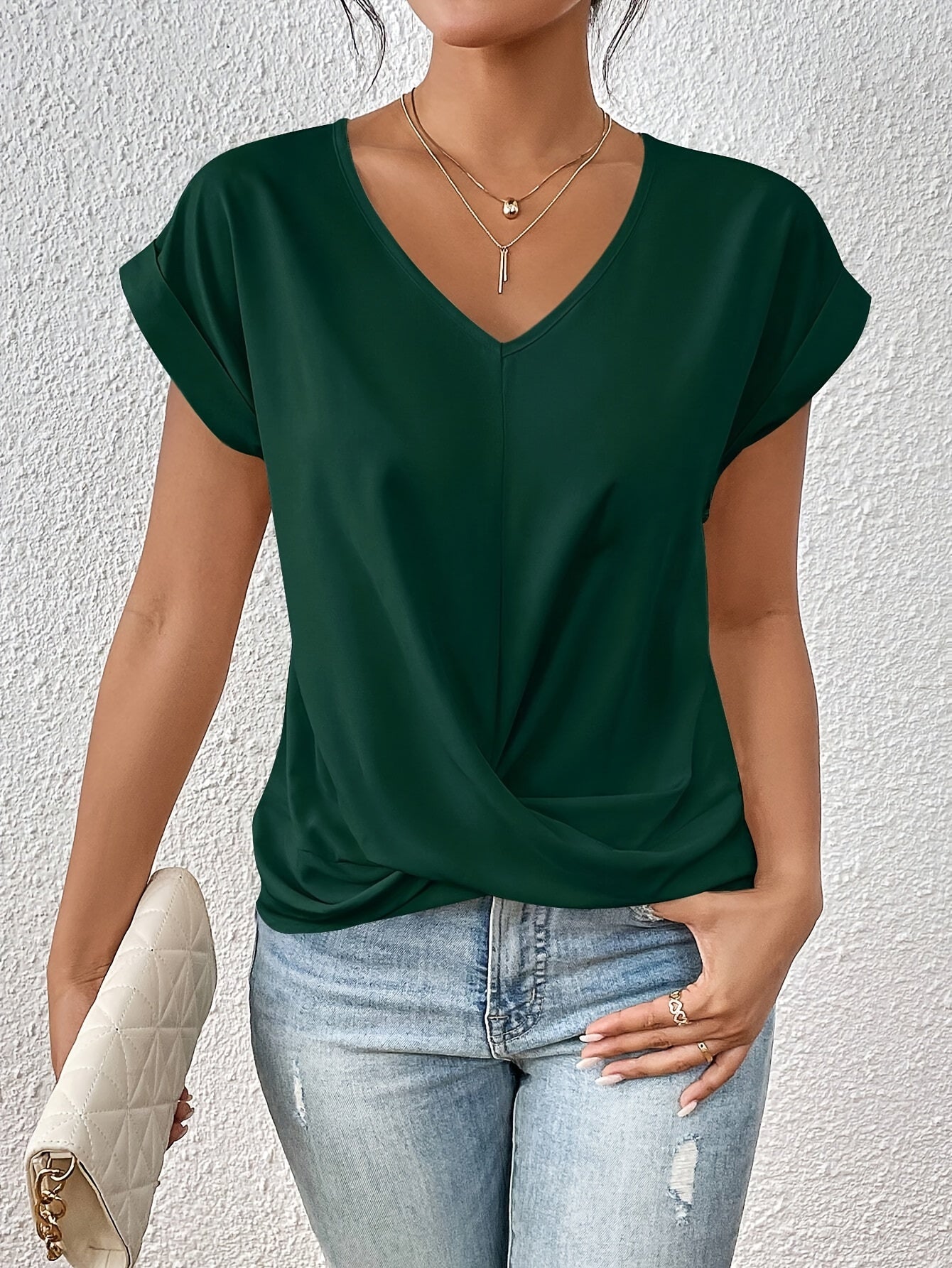 Talitha | Women's V-Neck Short Sleeve Top