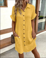Astrid | Women's Button-Down Shirt Dress with Pockets