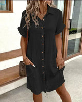 Astrid | Women's Button-Down Shirt Dress with Pockets