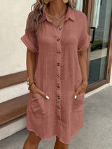 Astrid | Women's Button-Down Shirt Dress with Pockets