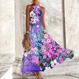Leontine | Women's Floral Halter Neck Maxi Dress
