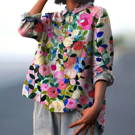 Onora | Women's Floral Print Long Sleeve Blouse