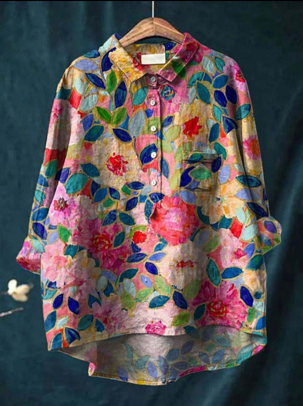 Onora | Women's Floral Print Long Sleeve Blouse