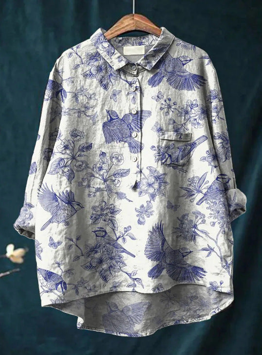 Onora | Women's Floral Print Long Sleeve Blouse