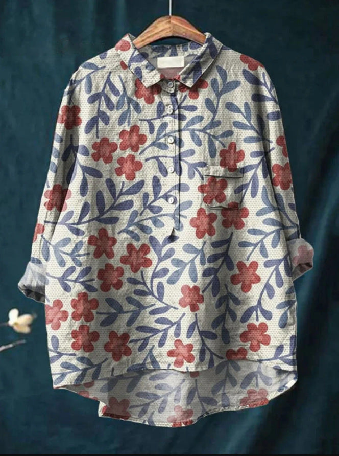 Onora | Women's Floral Print Long Sleeve Blouse