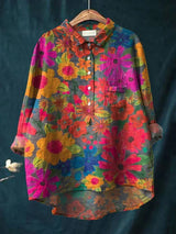 Belphoebe | Women's Floral Print Relaxed Shirt
