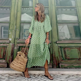 Adaeze | Women's Geometric Print High-Low Maxi Dress
