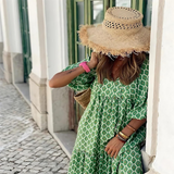 Adaeze | Women's Geometric Print High-Low Maxi Dress