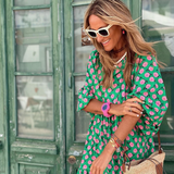 Adaeze | Women's Geometric Print High-Low Maxi Dress