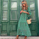 Adaeze | Women's Geometric Print High-Low Maxi Dress