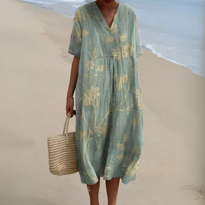 Mehetabel | Women's Printed Long Sleeve Midi Dress