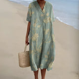 Mehetabel | Women's Printed Long Sleeve Midi Dress
