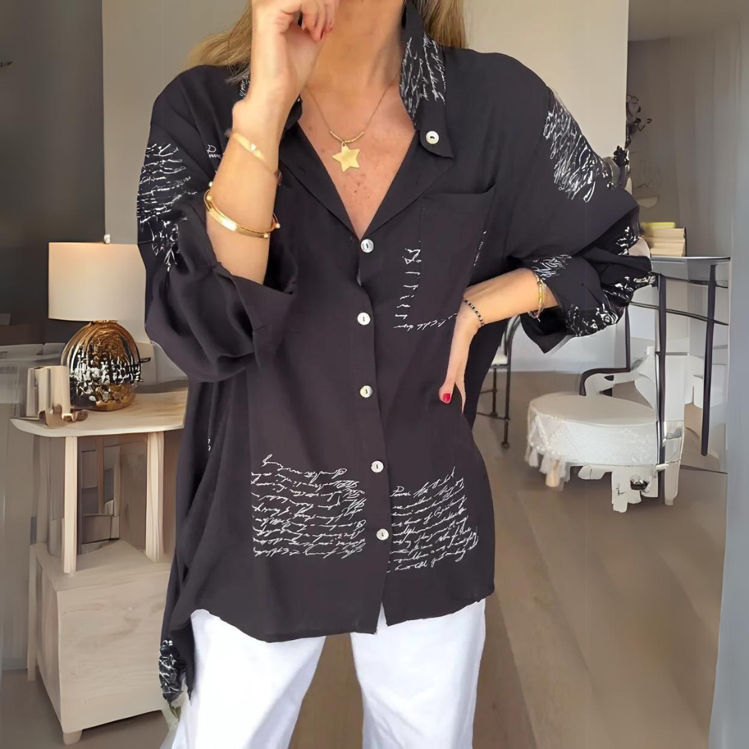 Sable | Women's Printed Relaxed Fit Button-Up Blouse