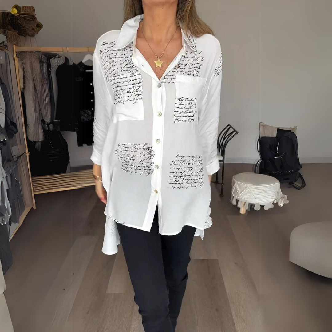 Sable | Women's Printed Relaxed Fit Button-Up Blouse