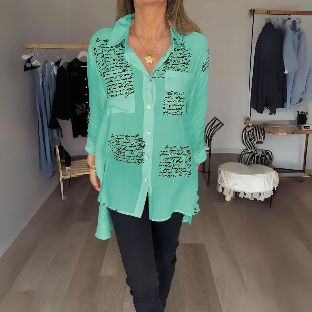 Sable | Women's Printed Relaxed Fit Button-Up Blouse