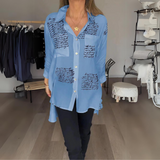 Sable | Women's Printed Relaxed Fit Button-Up Blouse
