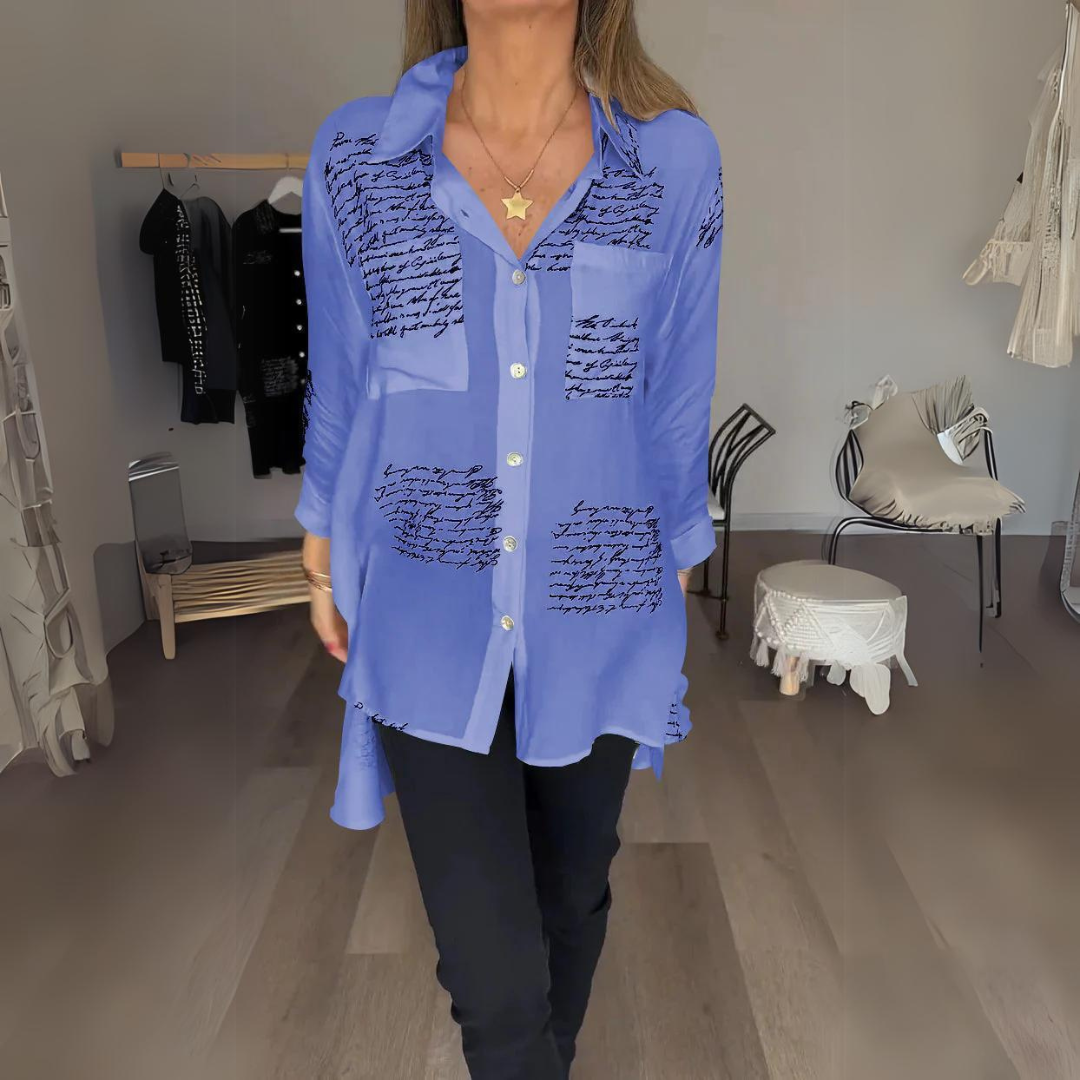 Sable | Women's Printed Relaxed Fit Button-Up Blouse
