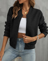 Astrid | Women's Quilted Zip Front Bomber Jacket