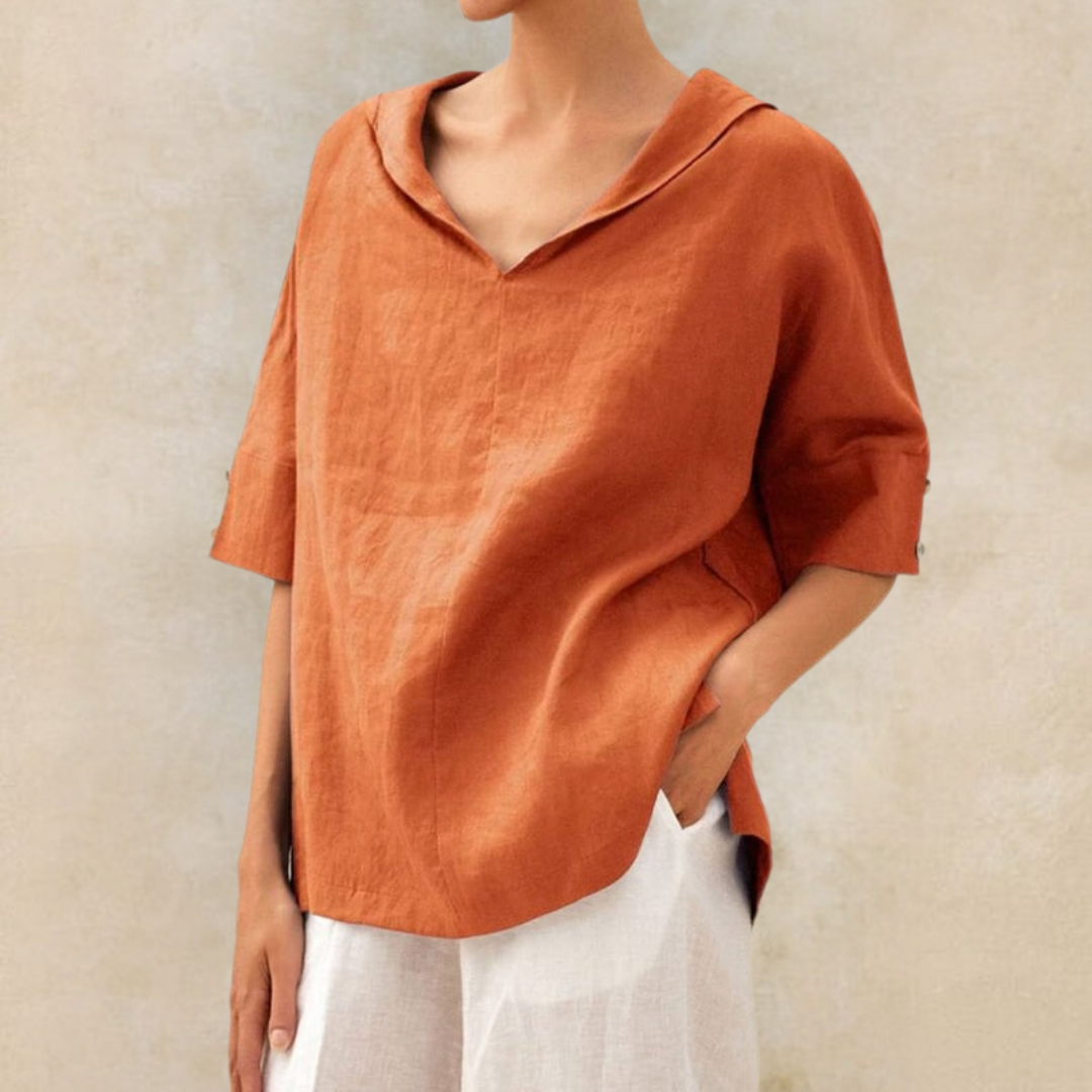 Eadith | Women's Relaxed V-Neck Pullover Top