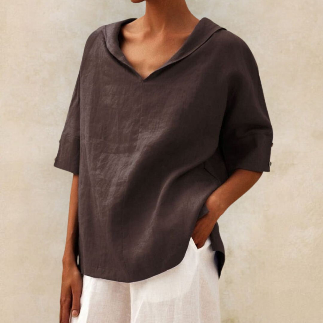 Eadith | Women's Relaxed V-Neck Pullover Top