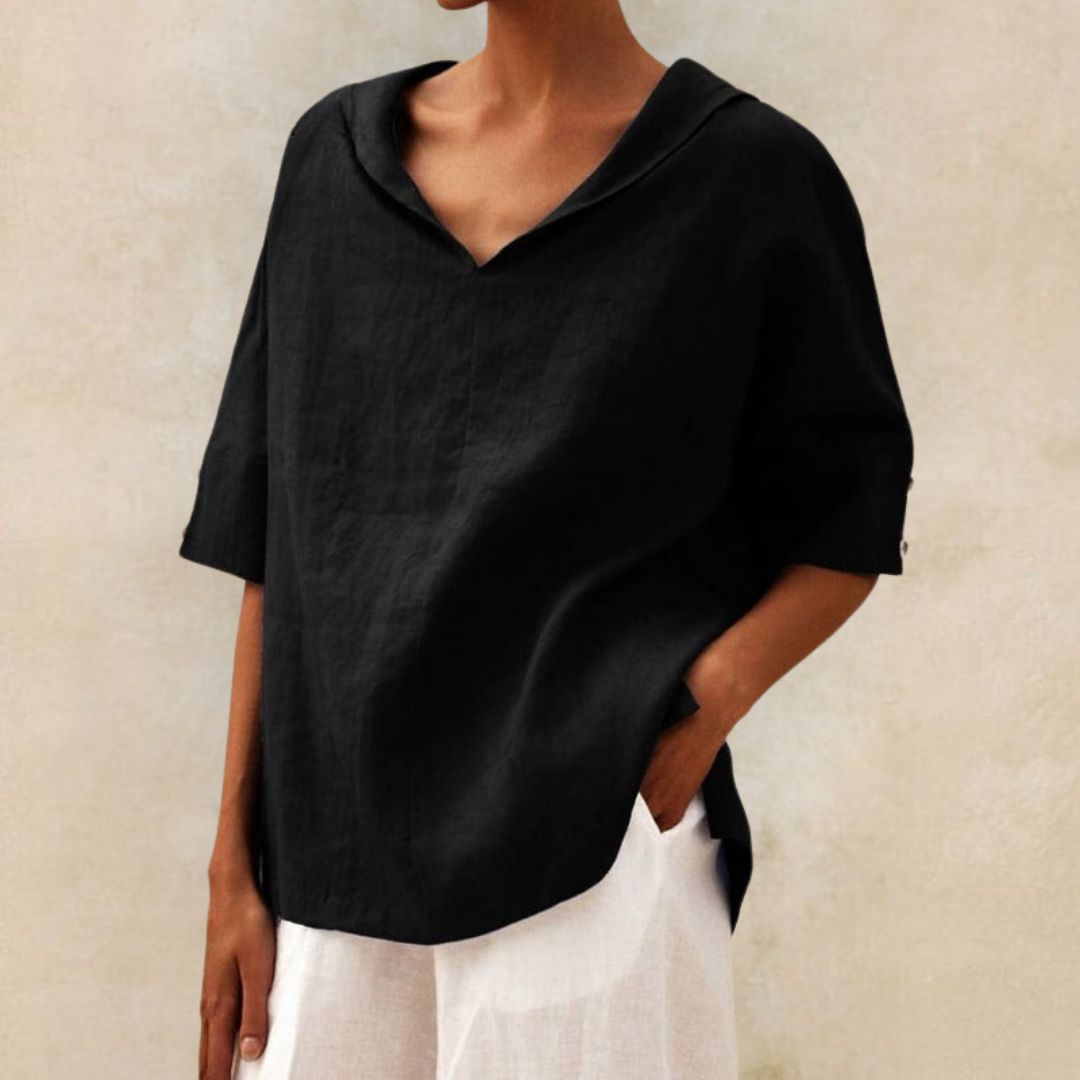 Eadith | Women's Relaxed V-Neck Pullover Top