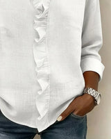 Kezia | Women's Ruffle V-Neck Long Sleeve Blouse