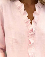 Kezia | Women's Ruffle V-Neck Long Sleeve Blouse