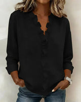 Kezia | Women's Ruffle V-Neck Long Sleeve Blouse