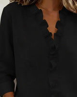 Kezia | Women's Ruffle V-Neck Long Sleeve Blouse