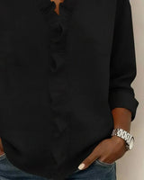 Kezia | Women's Ruffle V-Neck Long Sleeve Blouse