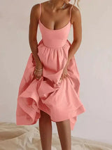 Lavinia | Women's Spaghetti Strap Midi Flare Dress