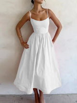 Lavinia | Women's Spaghetti Strap Midi Flare Dress