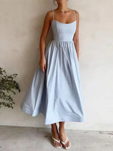 Lavinia | Women's Spaghetti Strap Midi Flare Dress