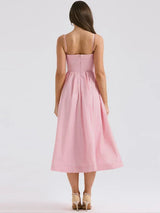 Lavinia | Women's Spaghetti Strap Midi Flare Dress