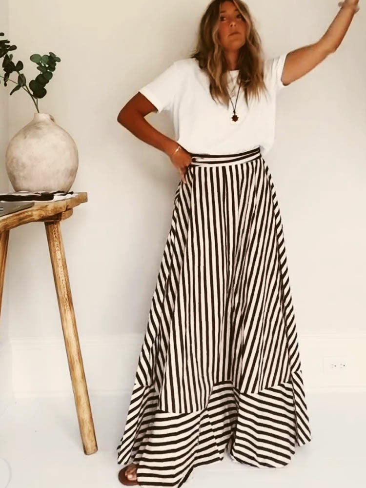 Odette | Women's Strapless Striped Maxi Dress