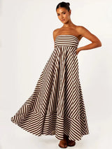 Odette | Women's Strapless Striped Maxi Dress
