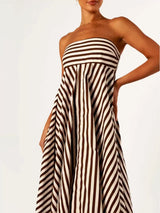 Odette | Women's Strapless Striped Maxi Dress