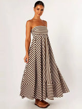 Odette | Women's Strapless Striped Maxi Dress